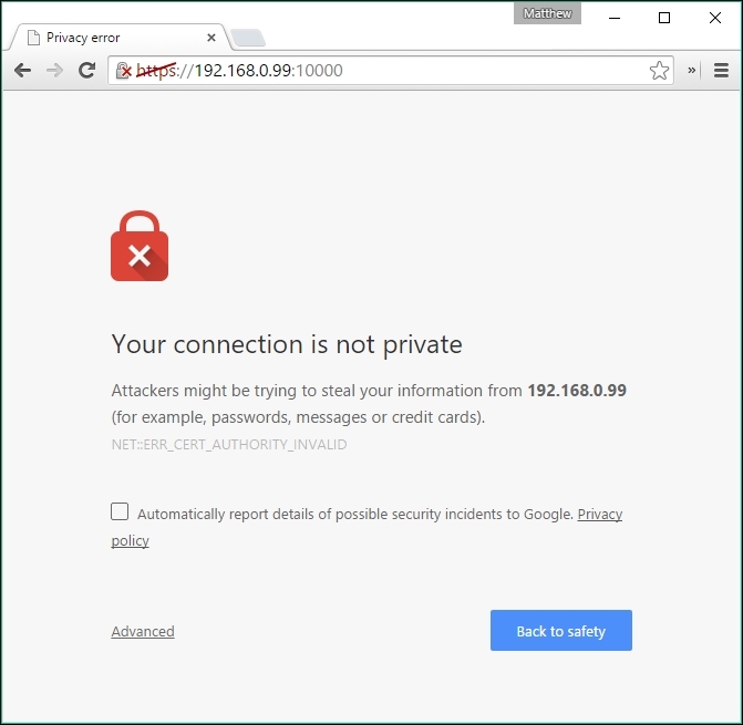 Accessing Webmin locally