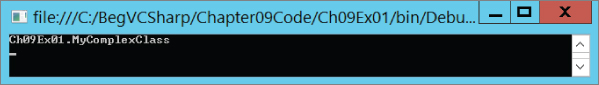 Command Prompt window displaying an application named Ch09Ex01.