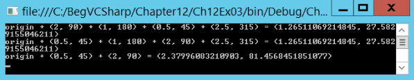 Command prompt window displaying the modified codes for Vectors.