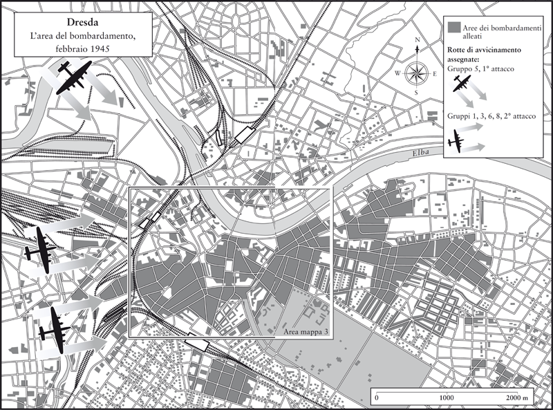 Dresda L’area del bombardamento, febbraio 1945