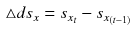 $$\begin{aligned} \bigtriangleup ds_x = {s_{x_t} - s_{x_{(t-1)}}} \end{aligned}$$