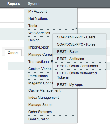 Location of web service administration