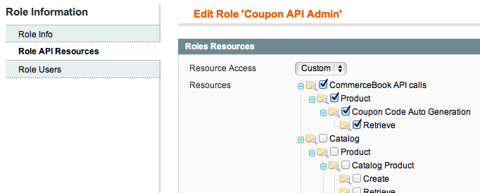 REST role creation with resources