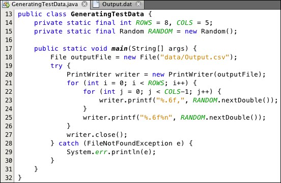 Generating test datasets