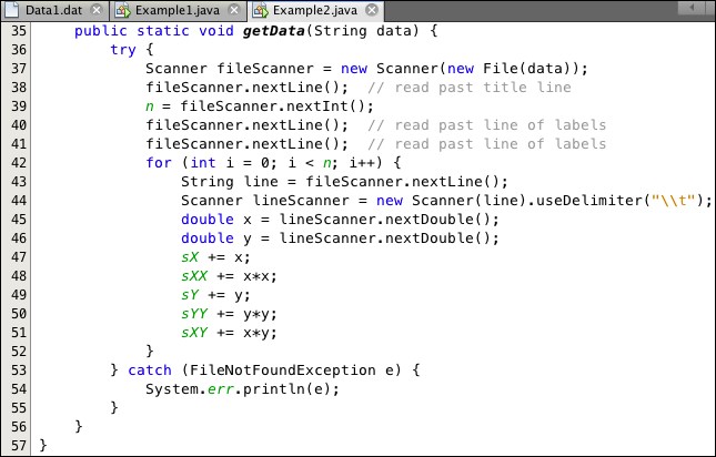 Java implementation of linear regression