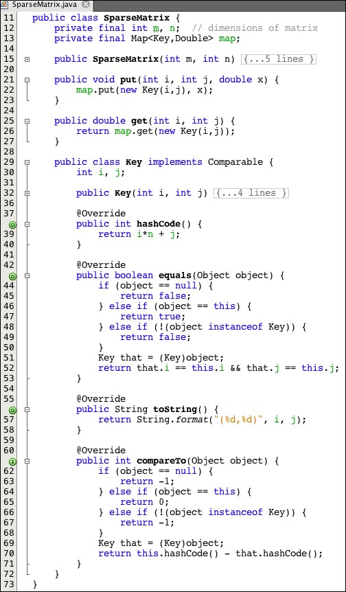 Large sparse matrices