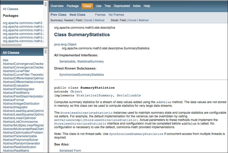 The Apache Commons Math Library