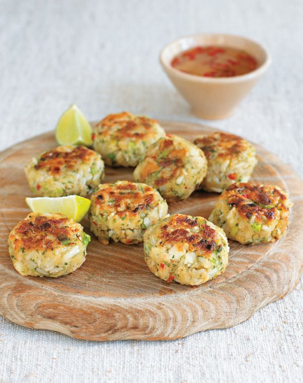 Chilli Crab and Rice Cakes with Lime Dipping Sauce