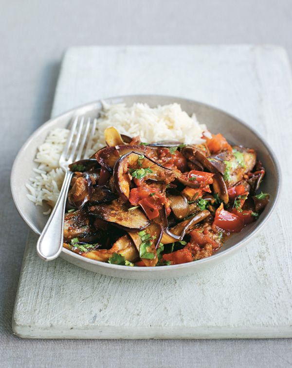 Aubergine and Harissa Sauté