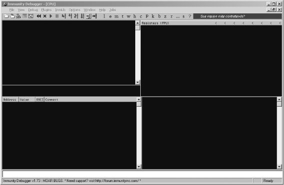 Immunity Debugger main interface