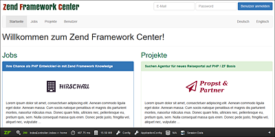 Beispielanwendung »Zend Framework Center«