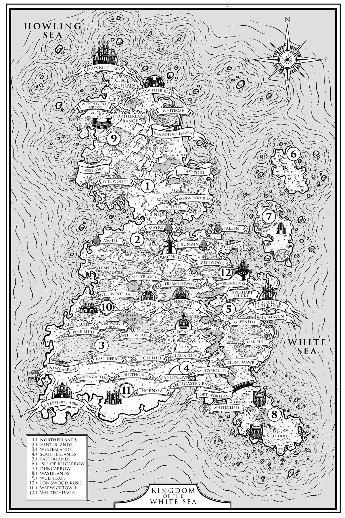 Kingdom of the White Sea Map