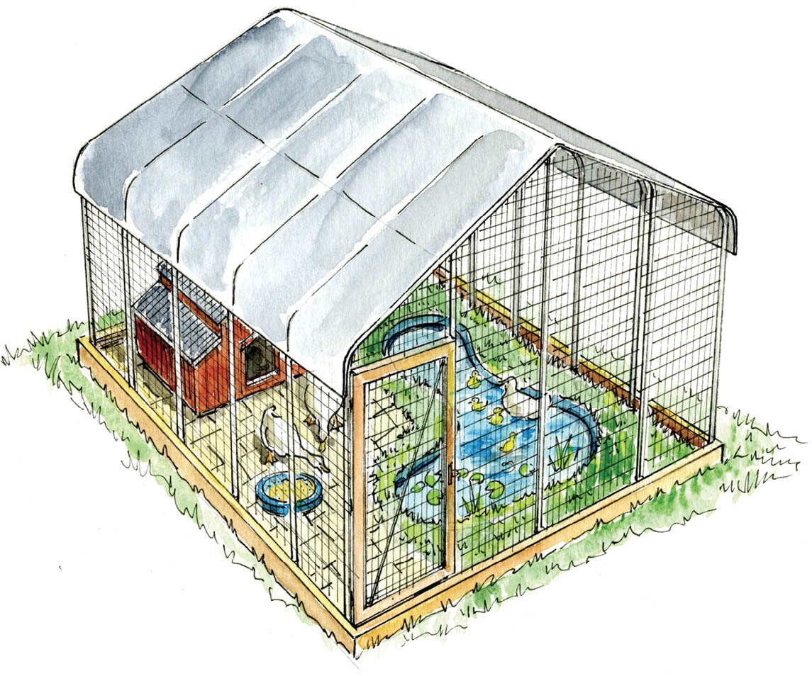 Illustration of a secure waterfowl shelter