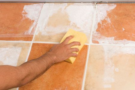 Remove grout haze with your vinegar/water mix