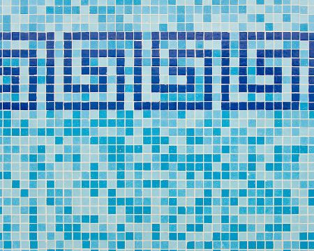 Using pool tiles or patterned sheets of pool tiles to create your design