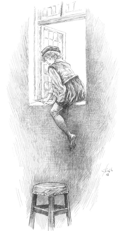 "Nick put one leg over the sill and looked back."