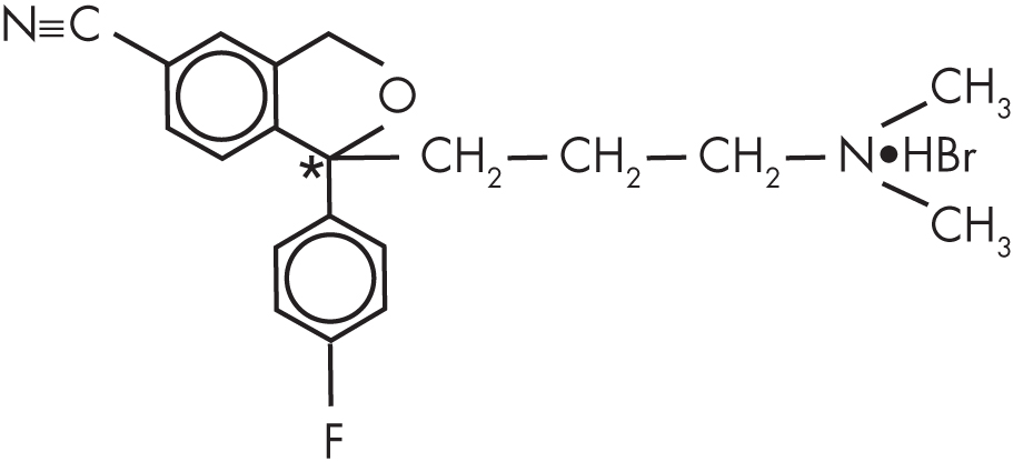 FIGURE 14–1. Chemical structure of citalopram hydrobromide.