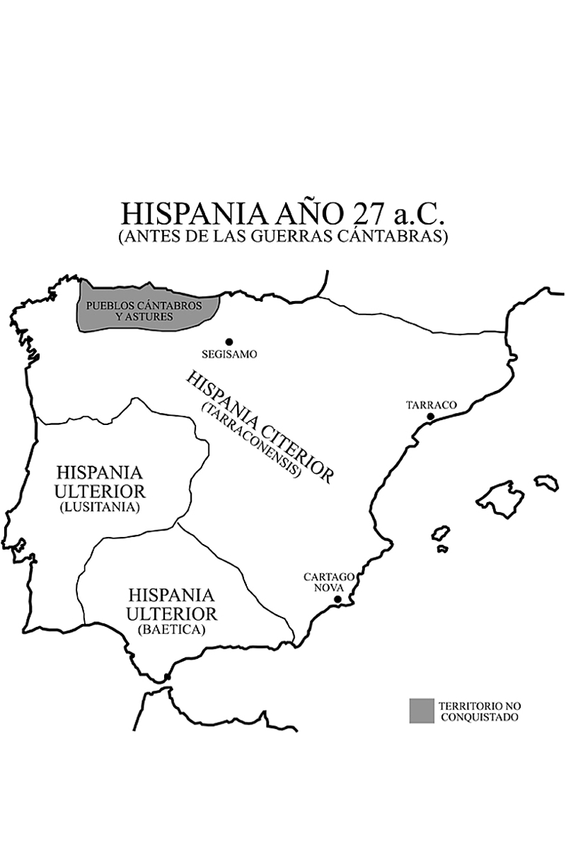 Mapa: Hispania antes de las Guerras Cántabras