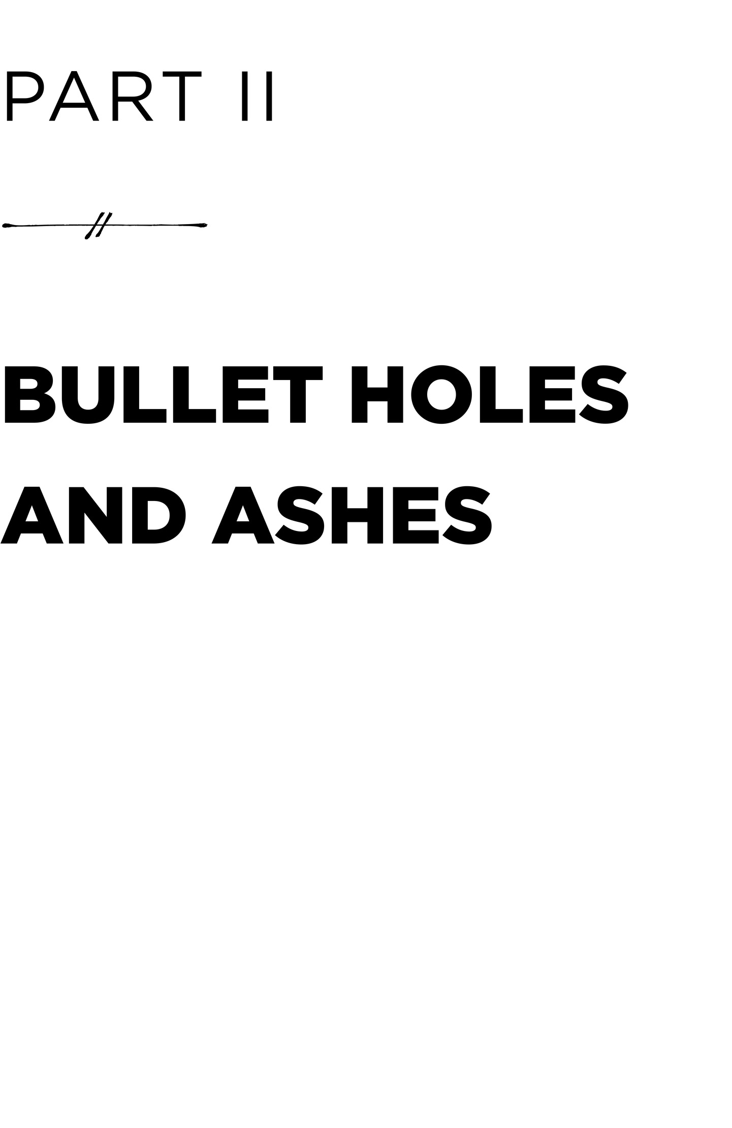 Part II Bullet Holes and Ashes