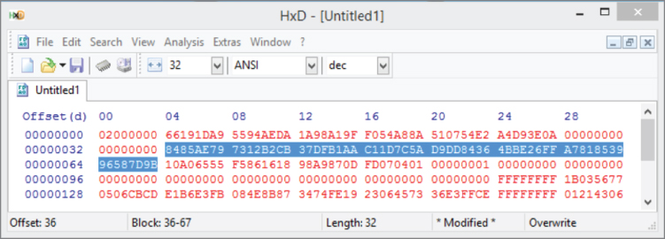 Screenshot illustration of Merkle root in Internal Byte Order.