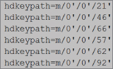 Snapshot illustration of HD or hierarchical deterministic paths.