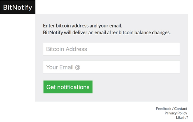 Snapshot illustration of Bitnotify.com.