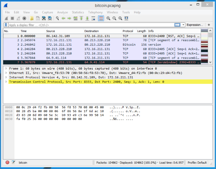 Screenshot illustration of the main Wireshark window.