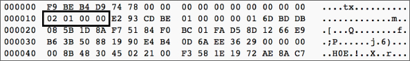 Snapshot illustration of the size of the payload in bytes. 