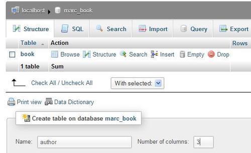 Creating an additional table