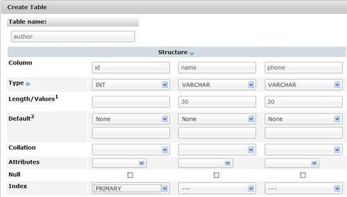 Creating an additional table