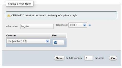 Single-column indexes