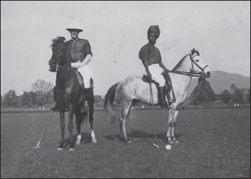 Maharaja Churachand (right) and F.X. Blackie at Mapal Kangjeibung, one of the polo grounds outside the palace.