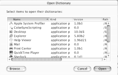 Open Dictionary dialog in OS X