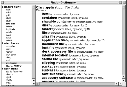 Finder’s dictionary