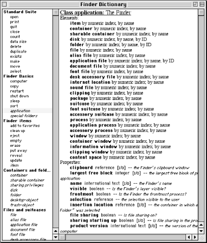 Finder dictionary window