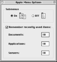 Apple Menu Options control panel