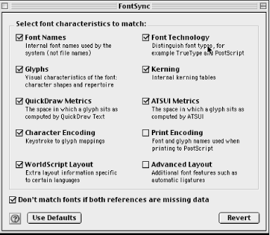 FontSync control panel