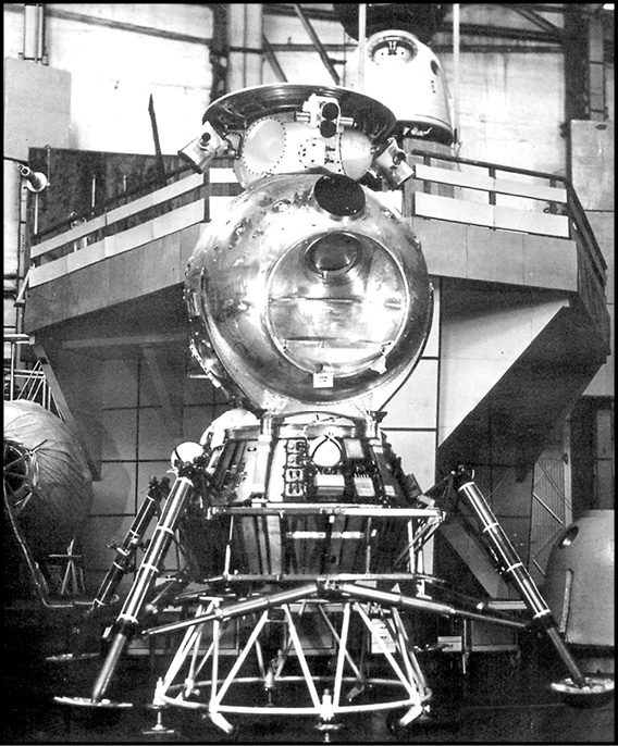 The Lunar Vehicle (LK) shown here in an assembly shop. 