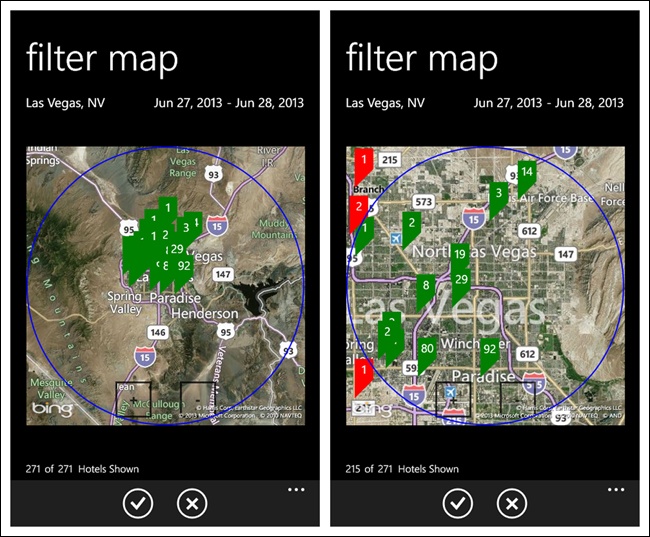 Kayak for Windows Phone: Gesture-Based Filtering