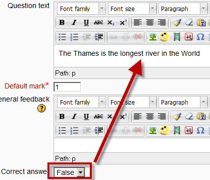 Have a go hero — making a true/false question