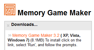 Time for action — downloading Memory Game Maker