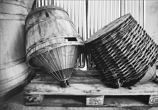 Wine baskets drying