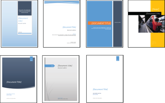 Illustration of few examples of ready-made cover pages.