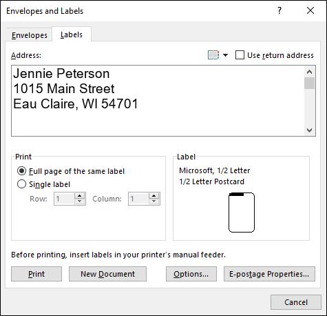 Illustration of Printing labels.