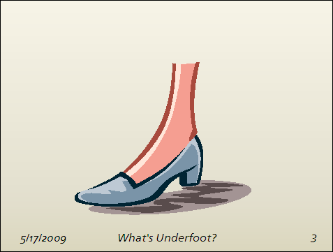 Illustration of a footer. The a footer includes the date, a company name, and/or a slide number.