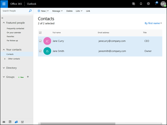 Illustration of linking duplicate contacts.