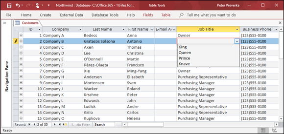 Illustration of a lookup list.