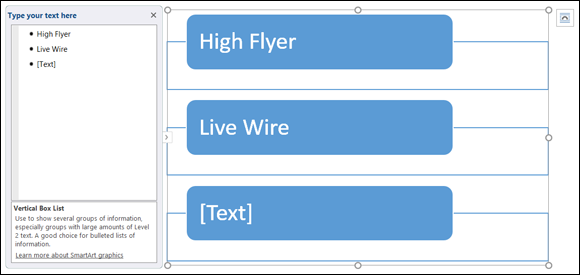 Illustration of Entering text on a diagram shape.