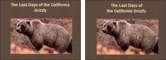 Illustration of the title “The Last Days of the California Grizzly” as a top-heavy title over a grizzly bear image and extending to two lines over the same image.  