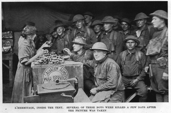 L’Hermitage, inside the tent. Several of these boys were killed a few days after the picture was taken